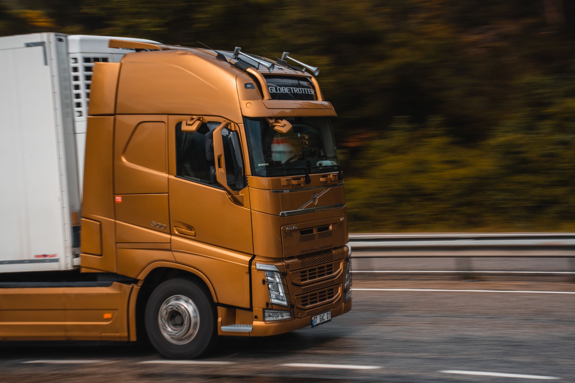 CLS truck on the motorway in long-haul transport